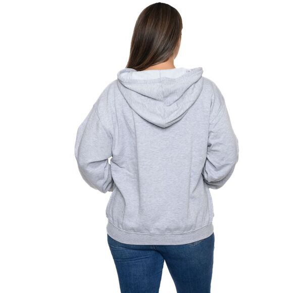 Disney Minnie Mouse Hoodie Sweatshirt Peeking Front Pocket Gray Womens Plus Size - Picture 4 of 7